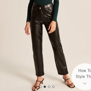 Abercrombie Vegan Leather Dad Pants